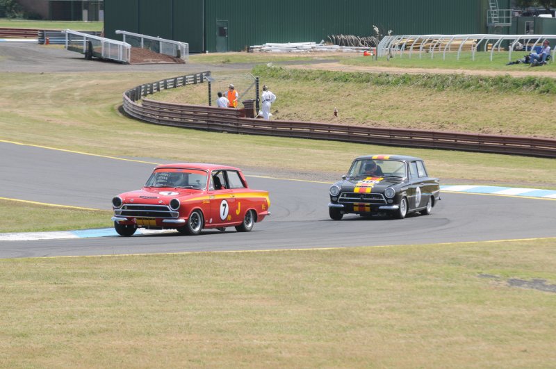Darren Collins in the Trevehtan Lotus chases Ted Perkins