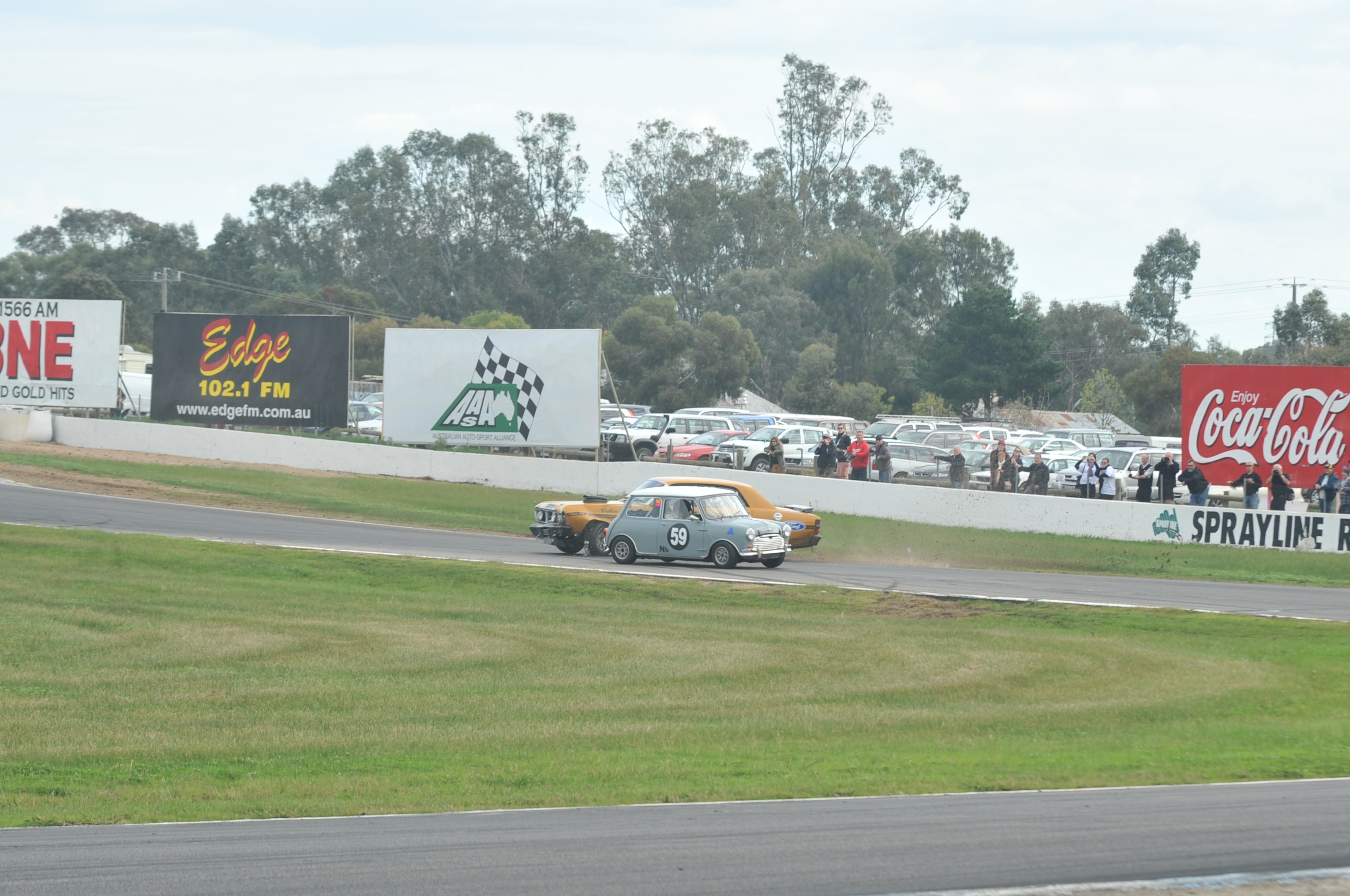 Newcomer Colin Larsen kept the boot in when he went off, whanged a Mini as a result.