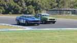 Stewart Barnes Mustang enjoyed the R1 battle with Scott Slater's Torana JPG