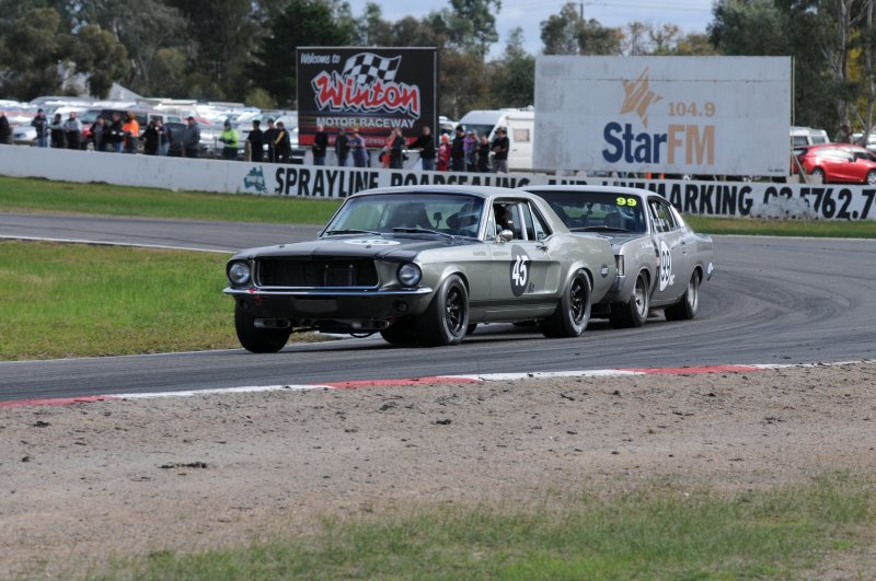 Les Walmsley's Charger climbed into the boot of the Hansen Mustang