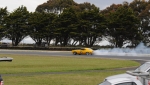 After pulverising the record, Paul Stubber amused himself by doing some drifting. And came off!