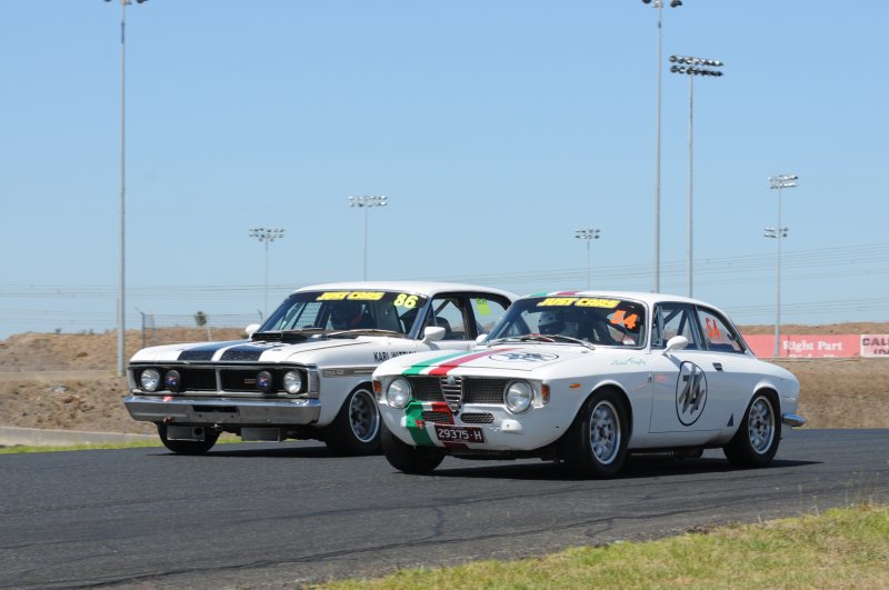 Michael Bugelly's Alfa with Karl Wittick's Falcon. Phil Wisewould photo.