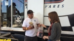 Fran Brash awards Vince Parisi for the Brashiest performance