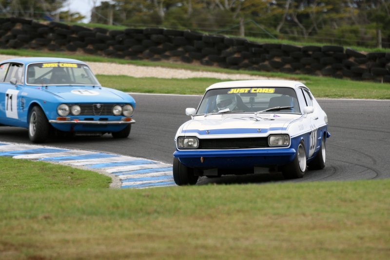Quentin Bland's Capri had to fight off Rob Burns' Alfa. James Smith