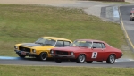 Monaros! Keith Davidson punts the Stoopman sedan under John Alesi\'s coupe
