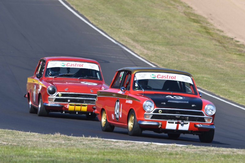 Ted Perkins\' and John Harwood\'s Lotus Cortinas were in close company all weekend