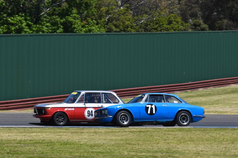 The Gabriel Digenis BMW and Rob Burns Alfa battles were very tight at the front