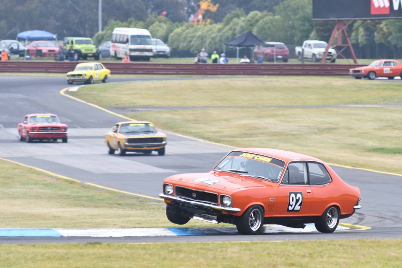 Young gun Elliott Barbour on fire in the immacluate Torana