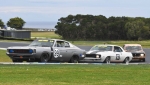 Les Walmsley and Darren Collins' mighty 10-lap trophy race battle, with the latter prevailing