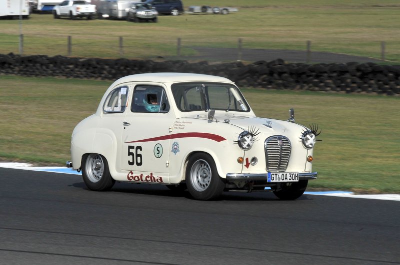 Ms Rhea Sutter brought a famous race A30 all the way from Germany