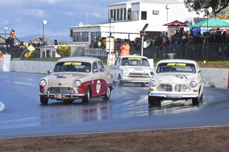 Oops! Gordon Cox's Westminster gets out of shape chasing Mick Stupka's Volvo while David Schofield watches the fun