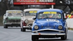 Group Na trio - the elegantly moustached Simca Aronde of Rose leads Parisi's Vedette and Cox's A90 Westminster