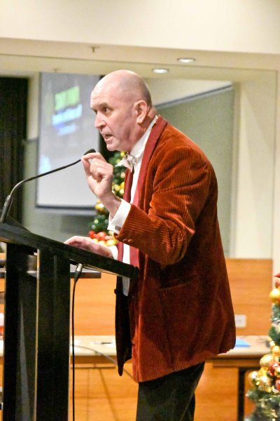 Great Uncle Eugene's 90-year old smoking jacket helped Jervis Ward conduct The Quiz