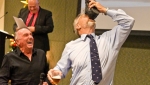 Andrew Cannon AM celebrates his class win in style