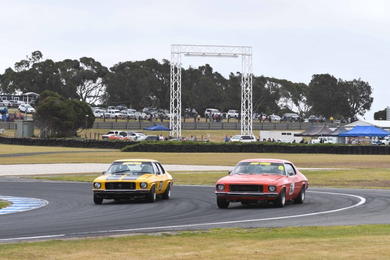 Danny Myers' 308 sedan, Marc Tessari's 350 Monaro - both HQs built by Keven Stoopman