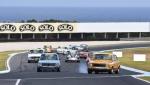 Qld's Jim Schilling, Volvo 142, trying to keep out George Dragovitch's BMW