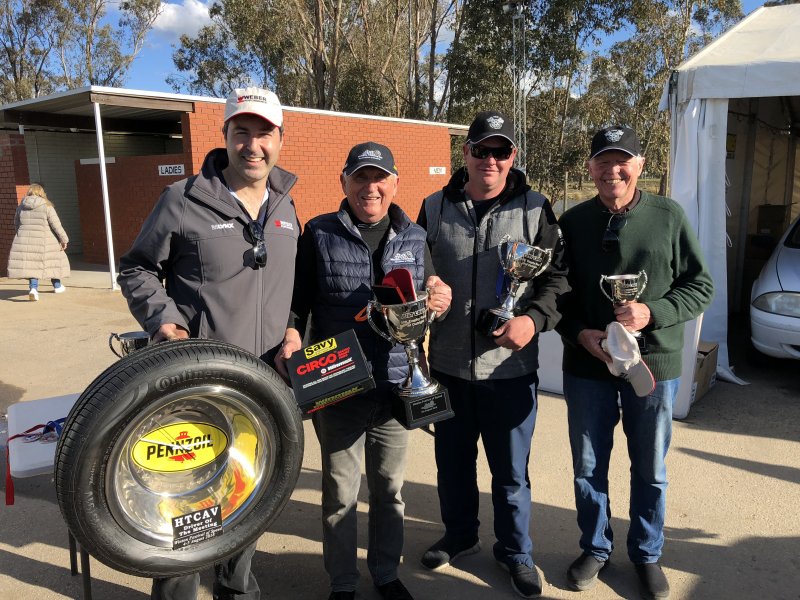 Big Just Cars Cup winners Daniel van Stokrom 3rd and Driver of the Meeting, Les Walmsley 1st, Ben Wilkinson 2nd and Wayne Rogerson 1st Under 3 litres