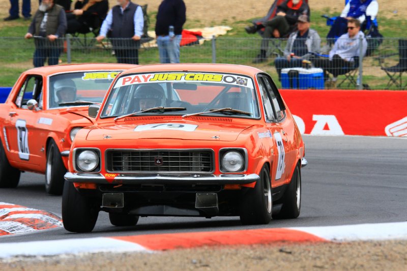 Alf-Bargwannas-Torana-leads-twin-brother-Harrys-Mustang