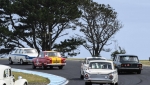 Busy-at-the-back-end.-Four-Cortinas-Steve-Watt-in-his-dads-Triumph-and-Mick-Stupka-in-the-faithful-Citroen.