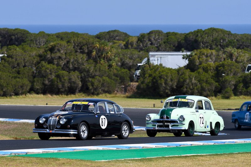 Brock-Greens-Jaguar-and-Phil-Barrows-FJ-Holden-at-play