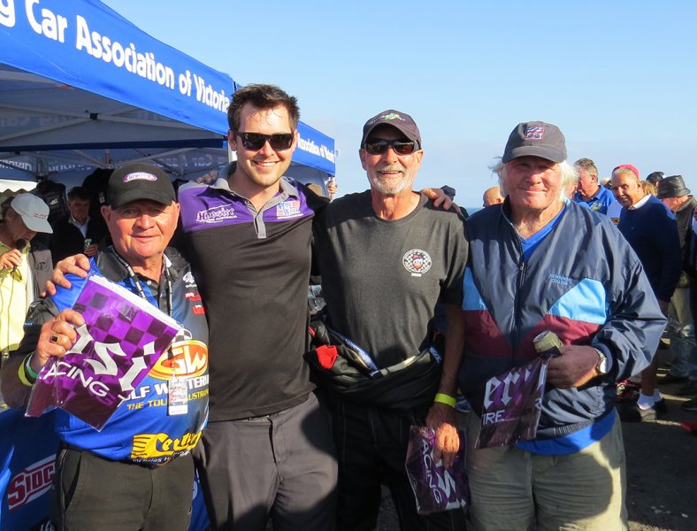 Hoosiers-Mitch-Dumesny-with-Harry-Bargwanna-James-Waugh-Qld-who-won-Hoosier-tyres-and-SAs-Rob-Smith-who-along-with-Andrew-Girvan-and-Andrew-Lane-won-discount-vouchers