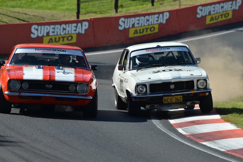 Tight-squeeze-Tony-Hubbard_s-Camaro-and-Greg-Luca_s-Torana.-Terry-Hines-photo
