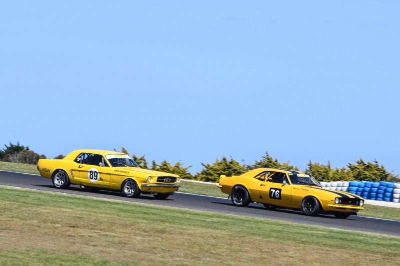Yellow-fever-Trevor-Talbot_s-Camaro-and-John-Harrison_s-289-Mustang.-Phil-Wisewould-photo