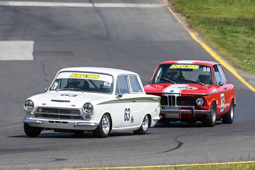 Mike-George_s-Lotus-Cortina-and-Justin-Brown_s-BMW-2002-were-glued-together-