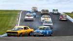 Paul-Stubber-punches-the-Camaro-through-from-rear-of-grid