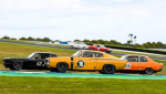 Tight-triple-action-Pete-Meuleman-Mustang-Glenn-Miles_-Charger-and-Tas_s-Mick-Cross_s-Torana