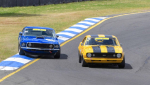 Trevor-Talbot-muscles-the-Camaro-past-Ian-Mewetts-Mustang