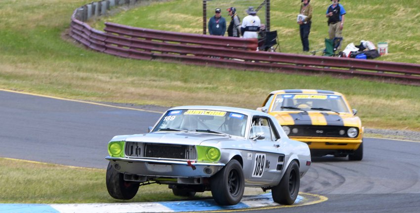 Like-a-giant-Tonka-Toy-Ben-Wilkinson_s-Mustang-shortcuts-to-escape-Trevor-Talbot_s-Camaro